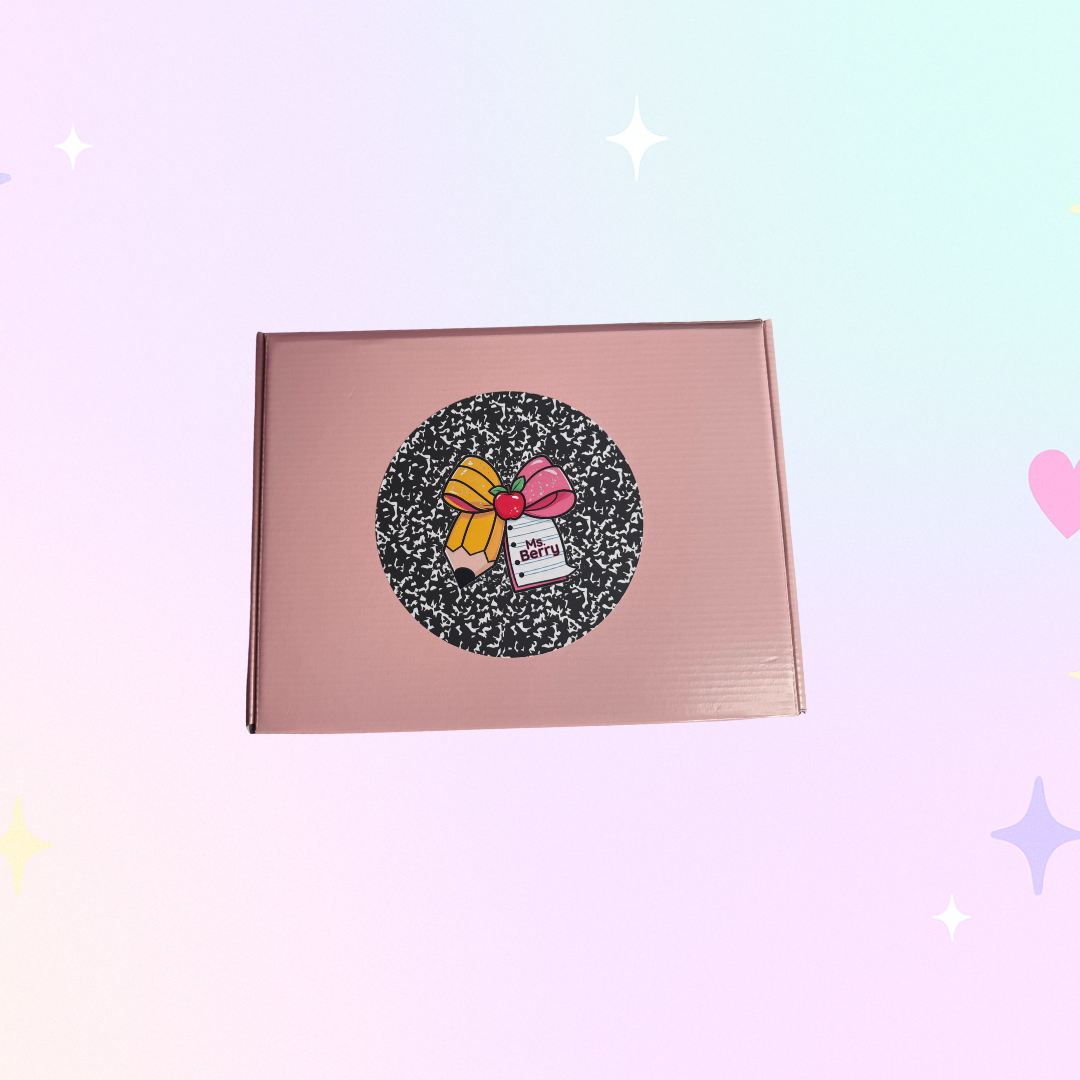 Teacher Appreciation Gift Box | Standard or Deluxe | Journal, Bookmark, Sticker Sheet, Mouse Pad, Jumbo Paper Clip & Optional T-Shirt