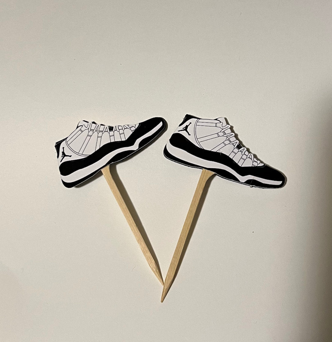 Sneaker Party Cupcake Topper - Birthday Party Cupcake Toppers, Cake Muffin Topper, Cupcake Topper, Sneaker Ball Cake Topper