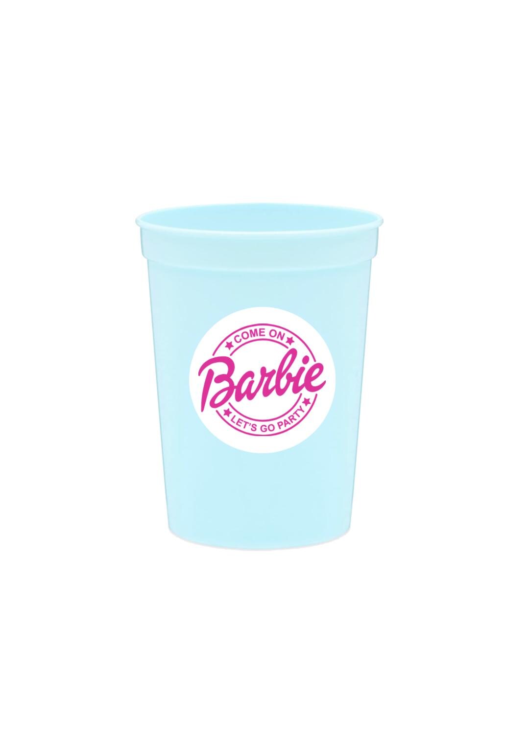 Pink Doll Favor, Barb Stadium Cup, Dolly Cup, 16 oz Doll Cup