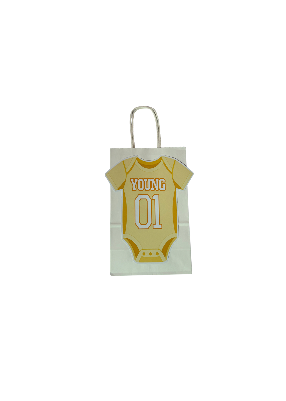 Baby Shower, Personalized Gift Bag, Onesie Gift Bag, Jersey Design, Baby Party Favors, First Birthday, Custom Name, White Bag, Kraft Bag, Matte Design, Gift Packaging