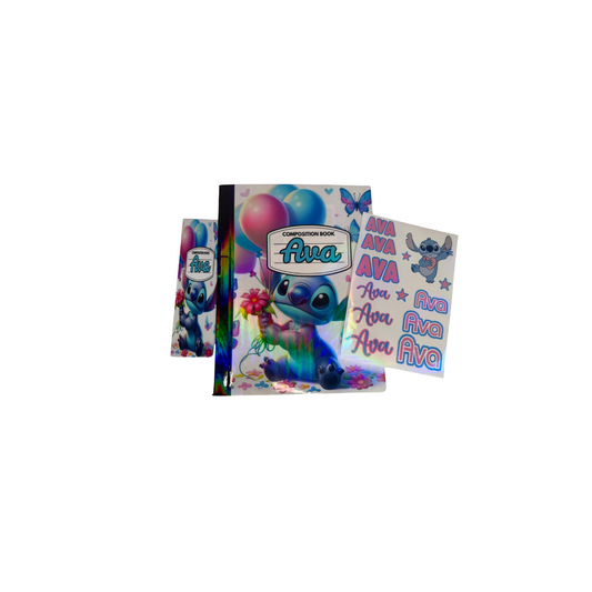 🎒 Back to School Personalized Bundle | Notebook + Bookmark + Sticker Sheet