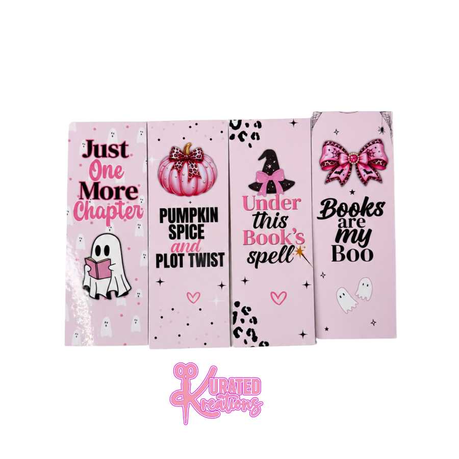 Pink Spooky Reading Halloween Bookmark Collection