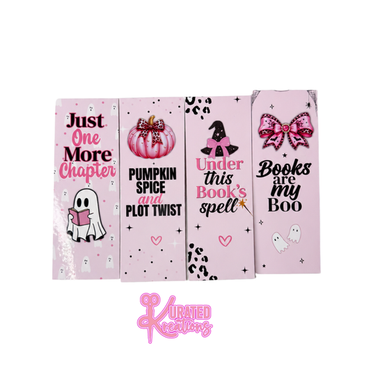 Pink Spooky Reading Halloween Bookmark Collection