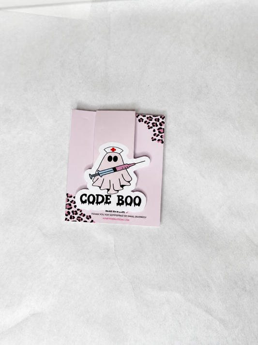 Code Boo Halloween Nurse Magnetic Bookmark
