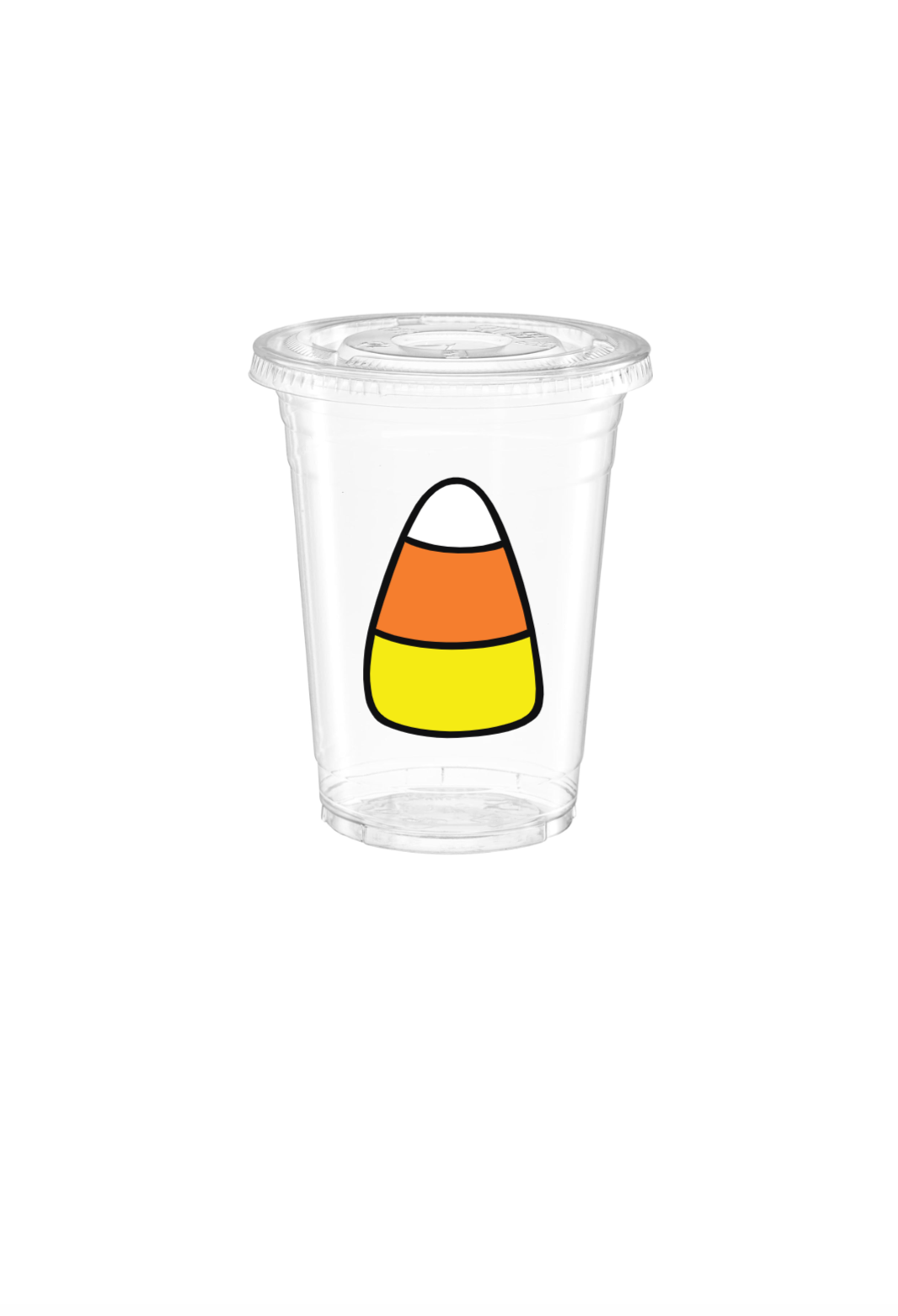 Halloween 16 oz Disposable Cups with Straws – Ghost, Witch Hat & Candy Corn Designs