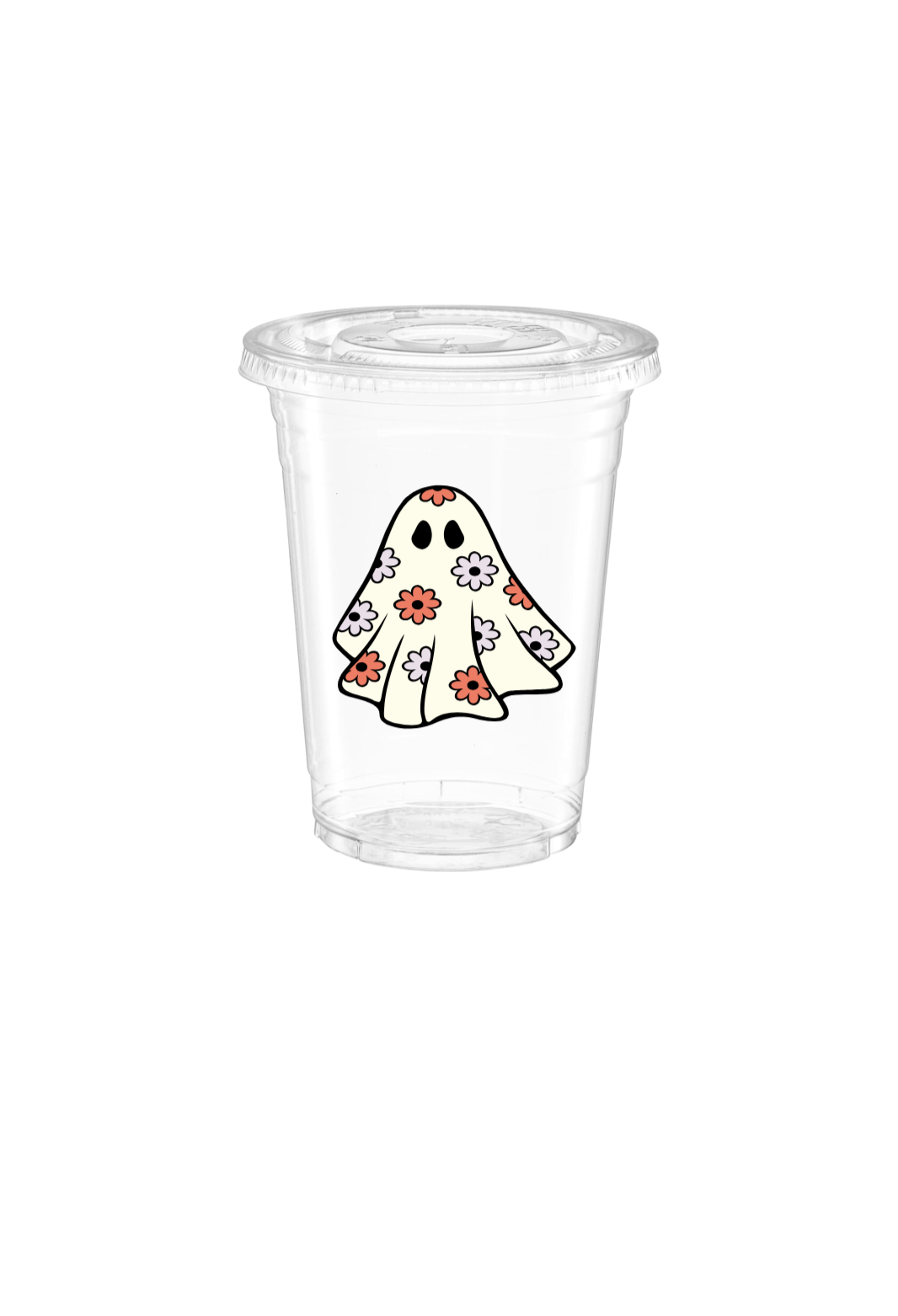 Halloween 16 oz Disposable Cups with Straws – Ghost, Witch Hat & Candy Corn Designs