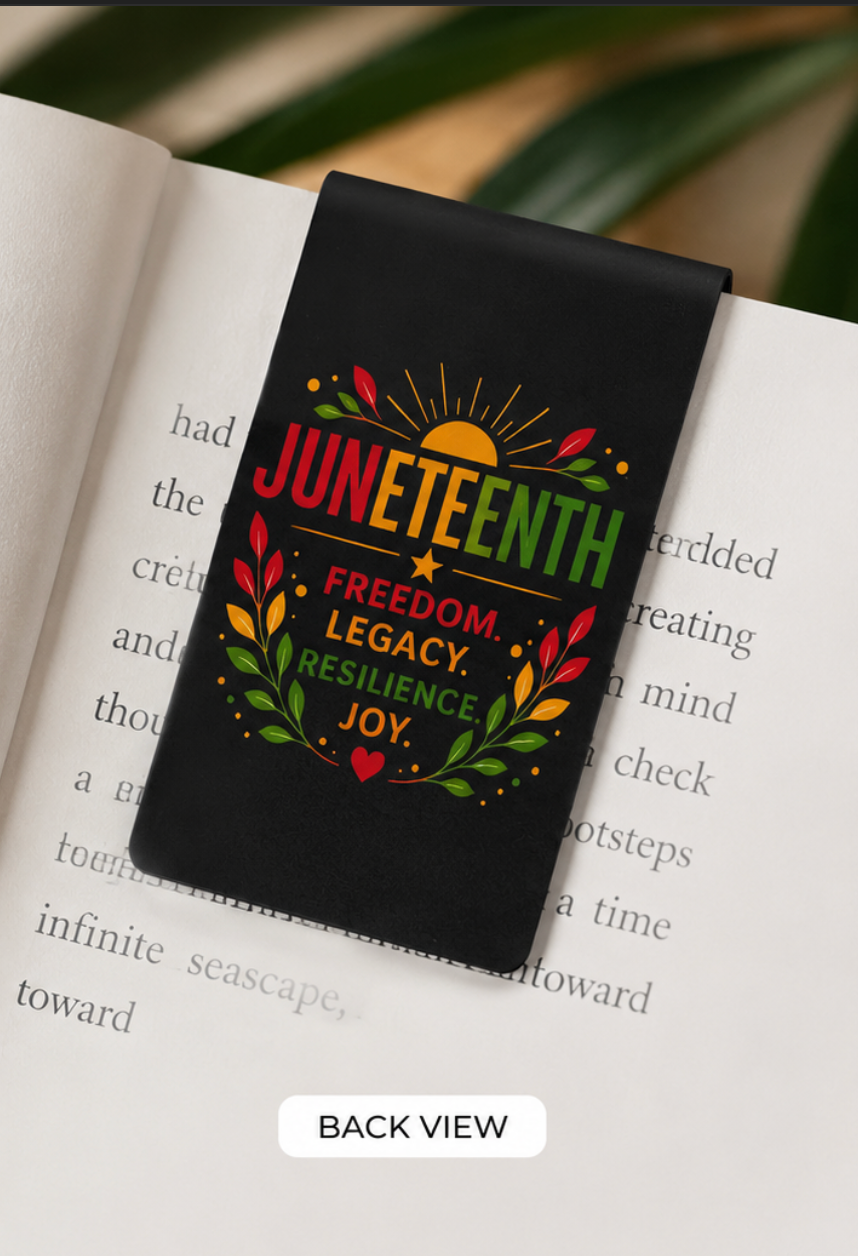 Juneteenth Magnetic Bookmark | Glossy 2x6 Black History Bookmark | Remember Celebrate Rise Bookmark Gift