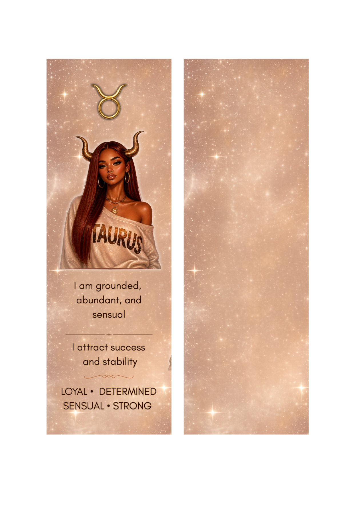 Taurus Bookmark, Affirmation Card & 2x2 Sticker Set | Soft Girl Zodiac Aesthetic | Taurus Gift Bundle