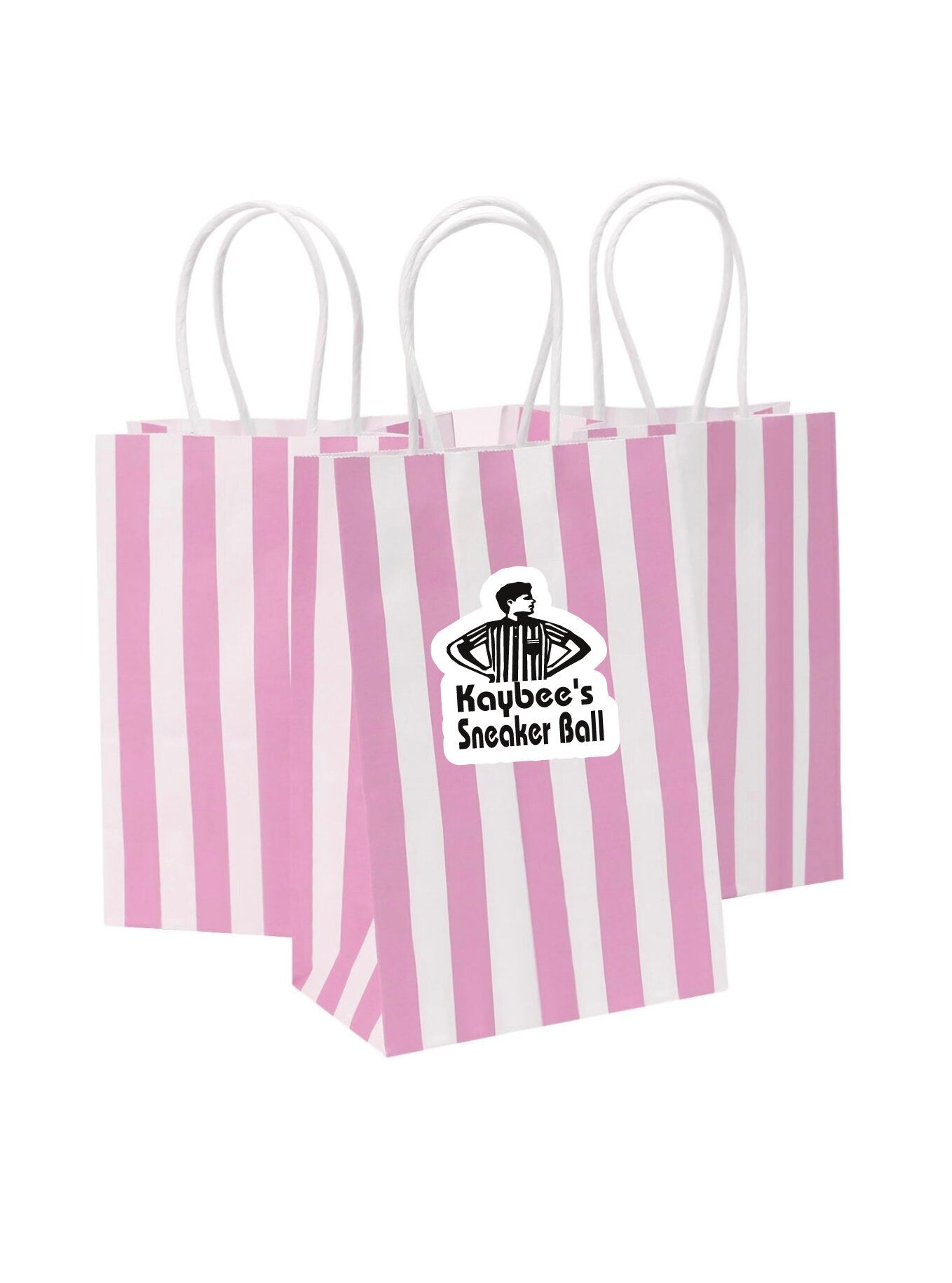 Sneaker party Gift Bag, Pink & White gift bag Sneaker Ball Gift Bag