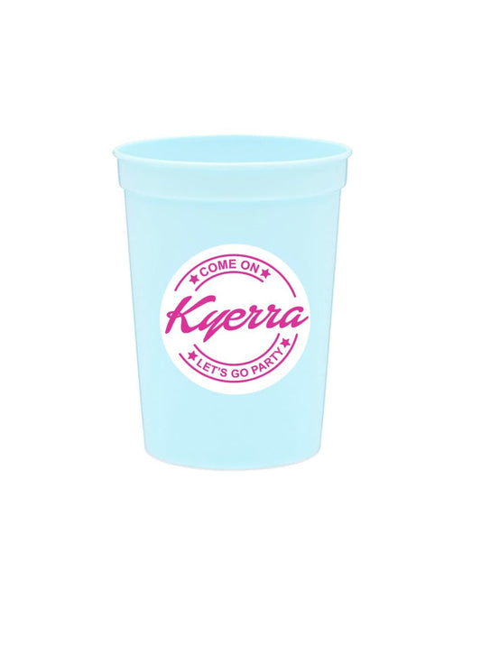 Pink Doll Favor, Barb Stadium Cup, Dolly Cup, 16 oz Doll Cup