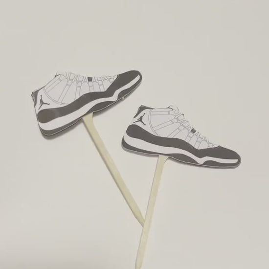 Sneaker Party Cupcake Topper -  Birthday Party Cupcake Toppers, Cake Muffin Topper, Cupcake Topper, Sneaker Ball Cake Topper