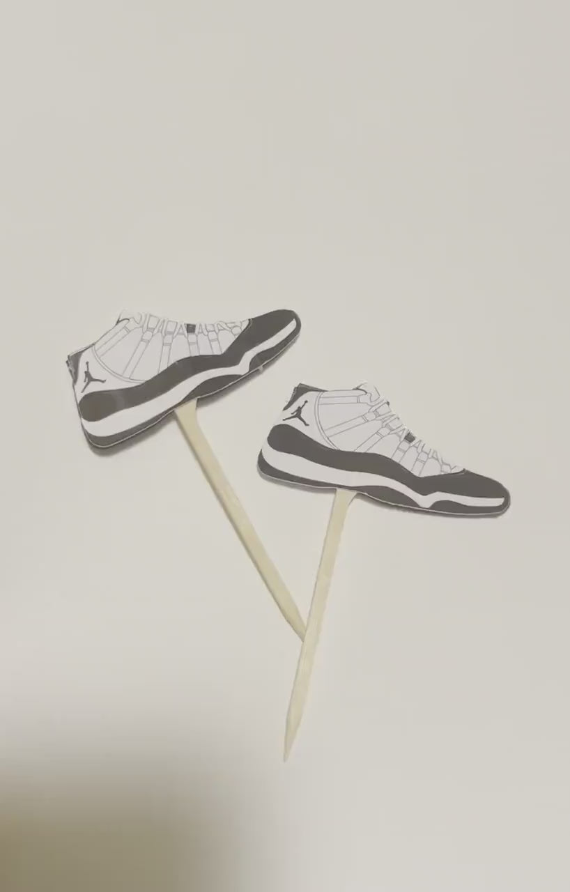 Sneaker Party Cupcake Topper -  Birthday Party Cupcake Toppers, Cake Muffin Topper, Cupcake Topper, Sneaker Ball Cake Topper