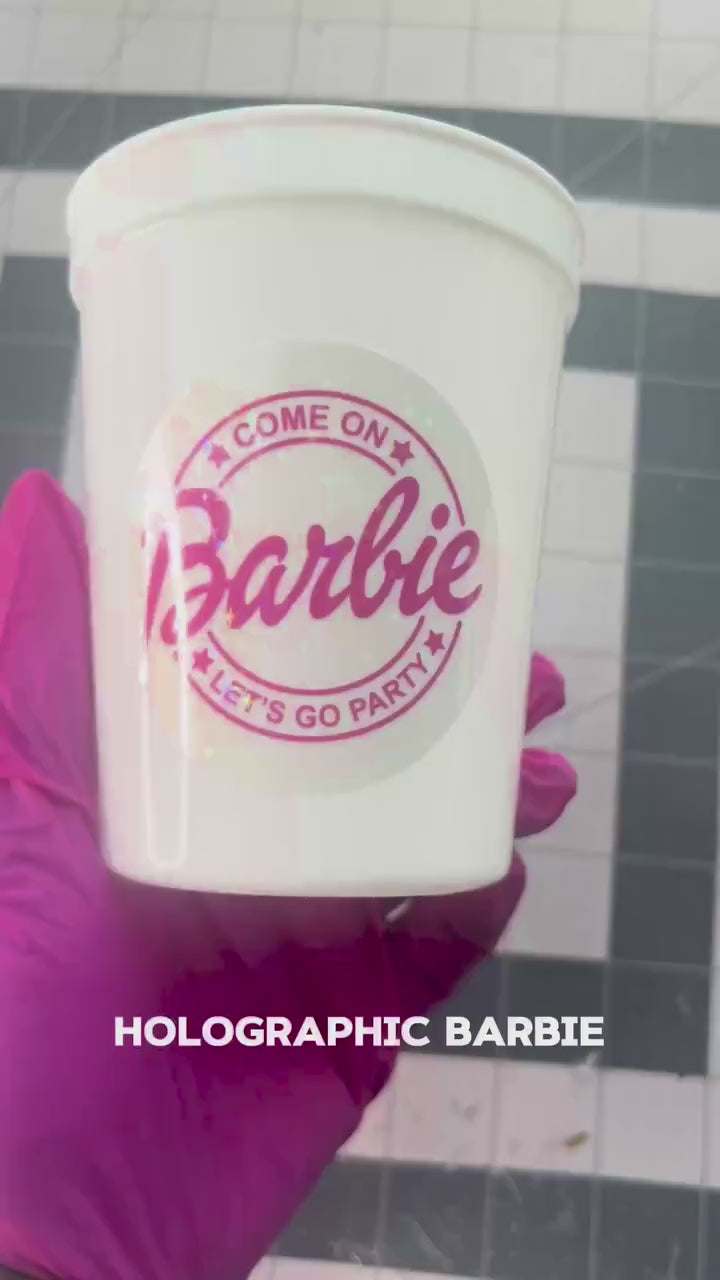 Pink Doll Favor, Barb Stadium Cup, Dolly Cup, 16 oz Doll Cup